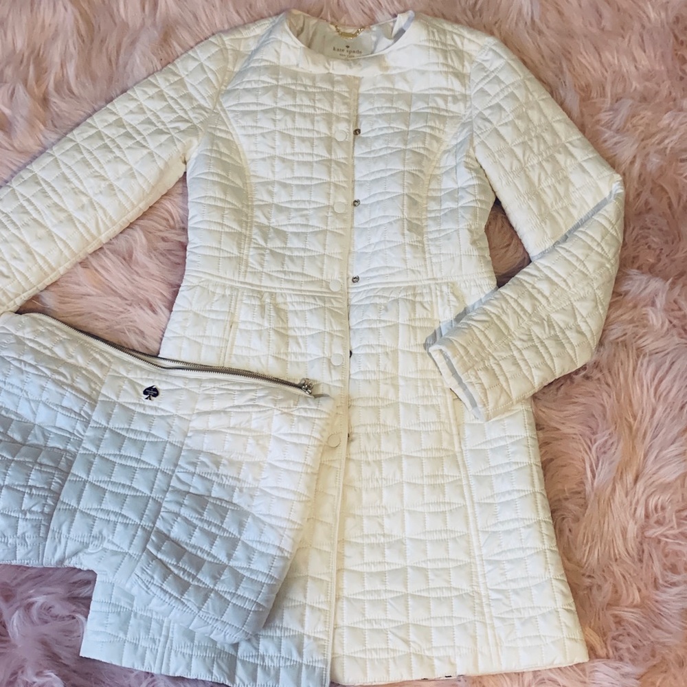 Kate Spade Quilted Pea Coat with Duster Bag
